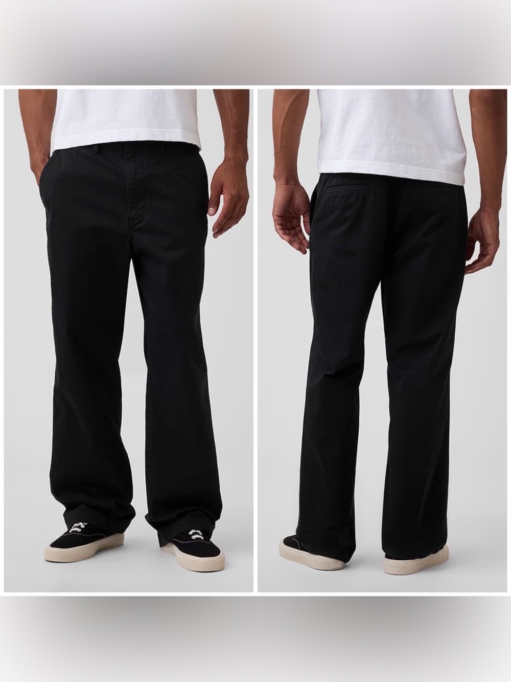GAP Heavyweight Twill '90s Loose Khakis Black Straight Leg Cotton Sz 34/30 NWT